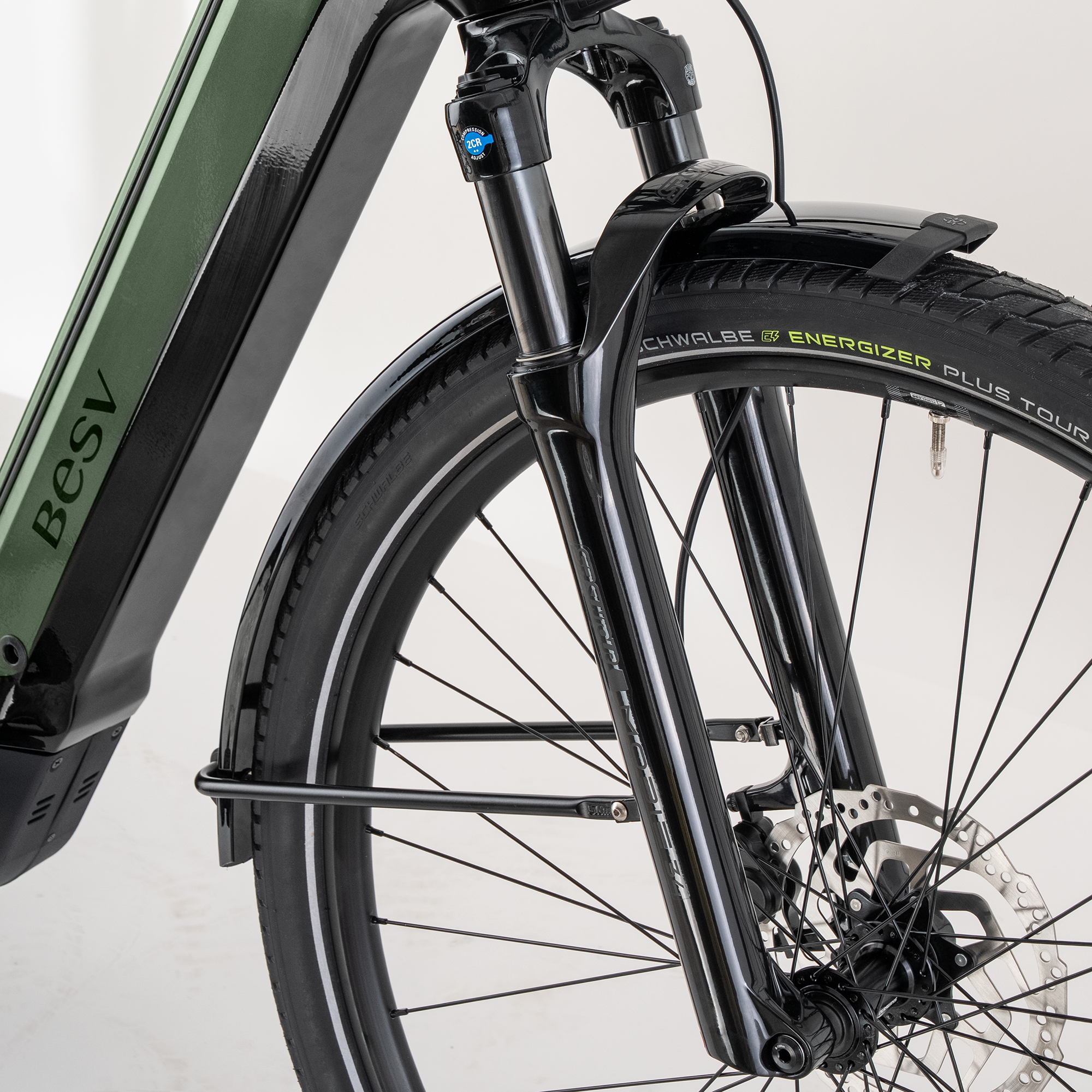 TR-B 1.0 Low Step, bright jade green, Detailbild Gabel